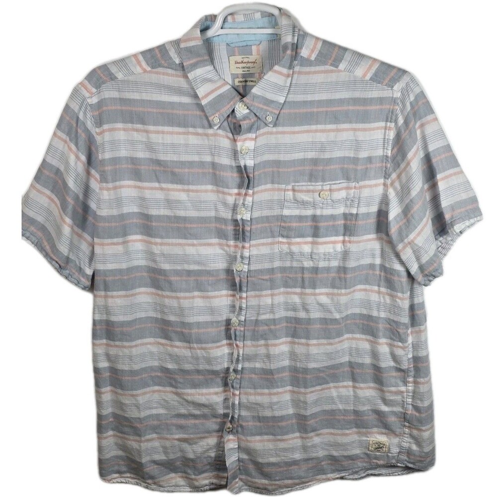 Vintage Weatherproof Country Twill Multicolored XL Short Sleeve Button Up Shirt